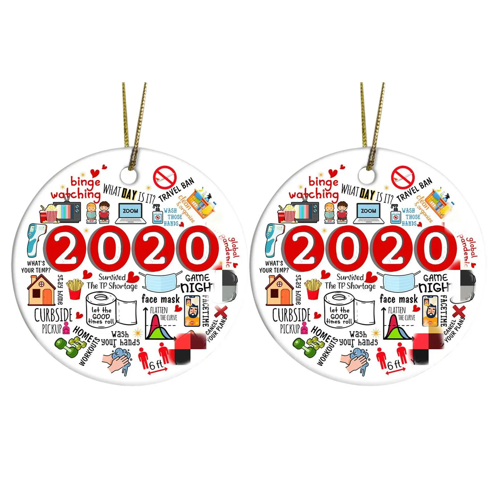 Запоминающее украшение 2020 года карантин Рождественское подарки на новый год