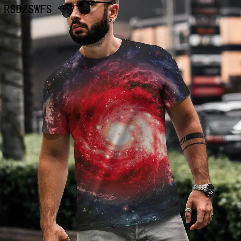 

Dreamy Sky HD pattern universe Nebula Galaxy astronomer 3D printed t-shirt men's short sleeve o-neck Top Size XXS-5XL