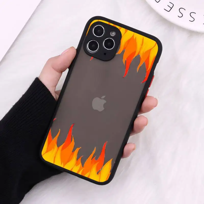 

Sunflower Flame flower baby girl Phone Case Matte Transparent for iPhone 7 8 11 12 s mini pro X XS XR MAX Plus cover funda