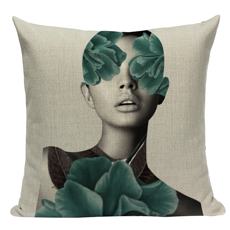 

Живая Африканская женщина украшение для дома наволочка льняная наволочка модный абстрактный женский наволочка для дивана наволочка