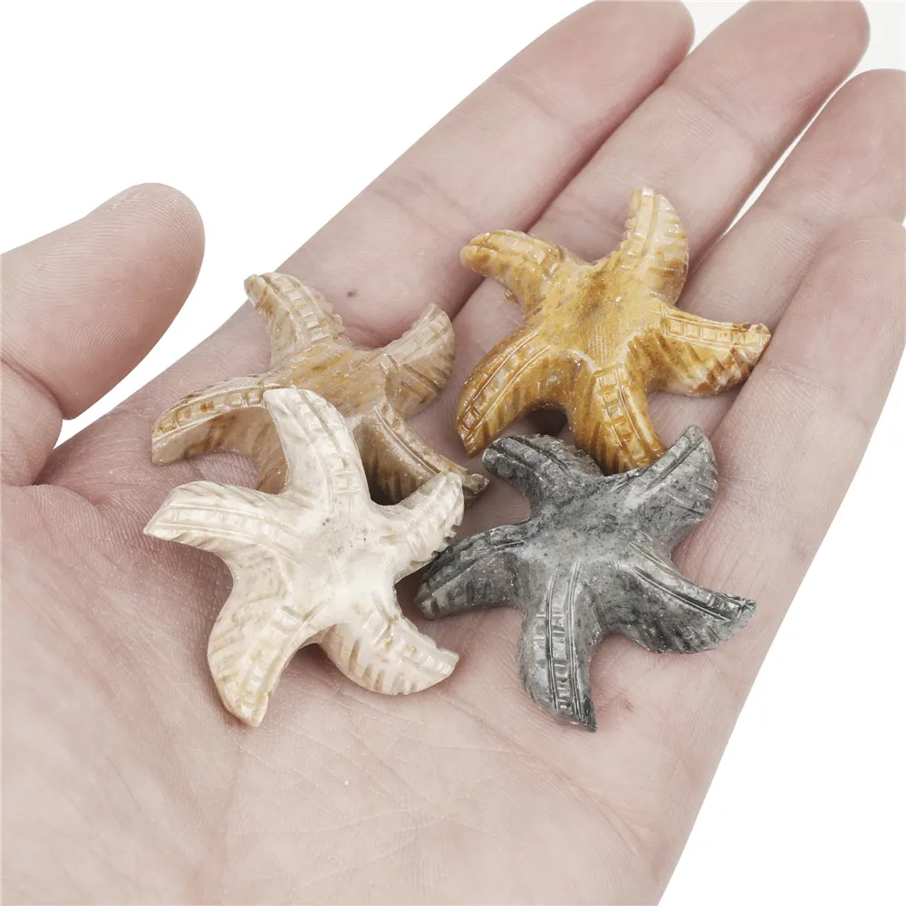 

1PCS Starfish Shape Soapstone Home Decor Natural Stones Decor Wall Decoration