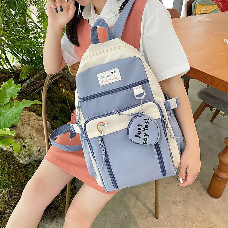 Women Backpack Teenager Girls School Bag Backpack Nylon Waterproof Large Capacity Travel School Backpack