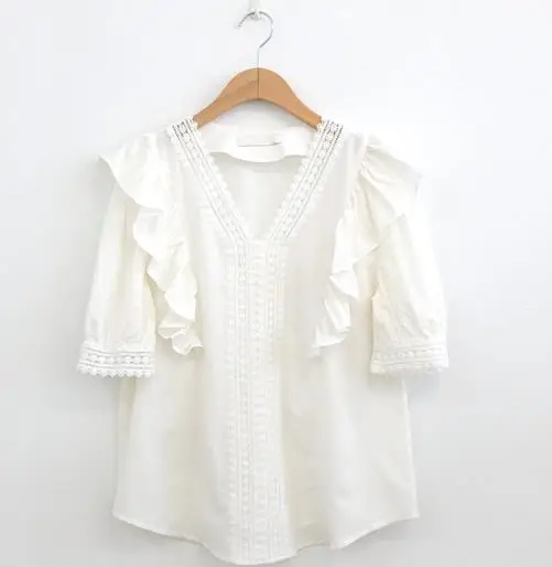 

New spring Vintage solid female Oversize Tops Women Shirt short sleeve Girls Blouse Summer Plus Size Women Blouses femme Blusas