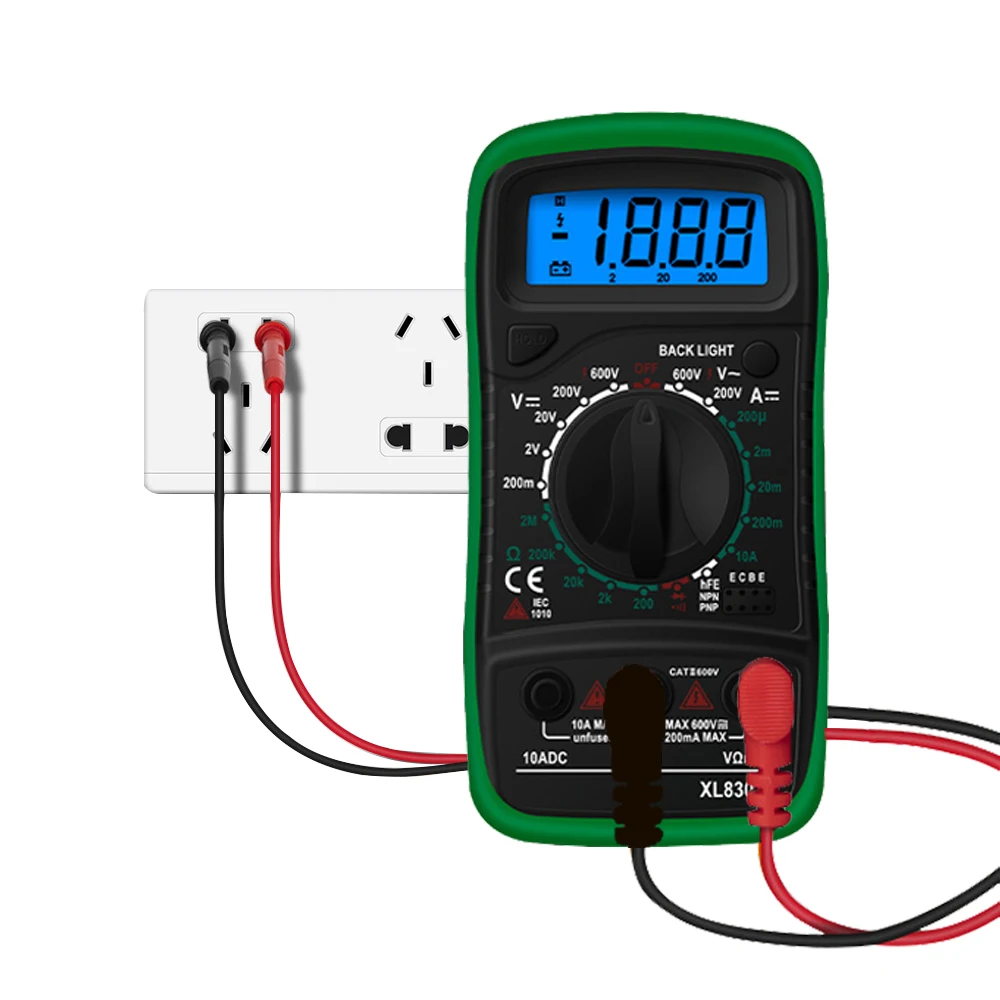 Portable Digital Multimeter Backlight AC/DC Ammeter Voltmeter Ohm Tester Meter XL830L Handheld LCD | Инструменты