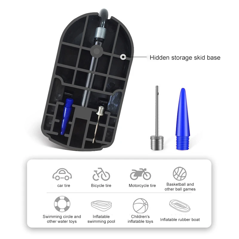 

Handheld Mini Portable Bicycle Pedal Pump With Pressure Gauge Suitable For Presta Schrader Valve Mountain Bike Accessories