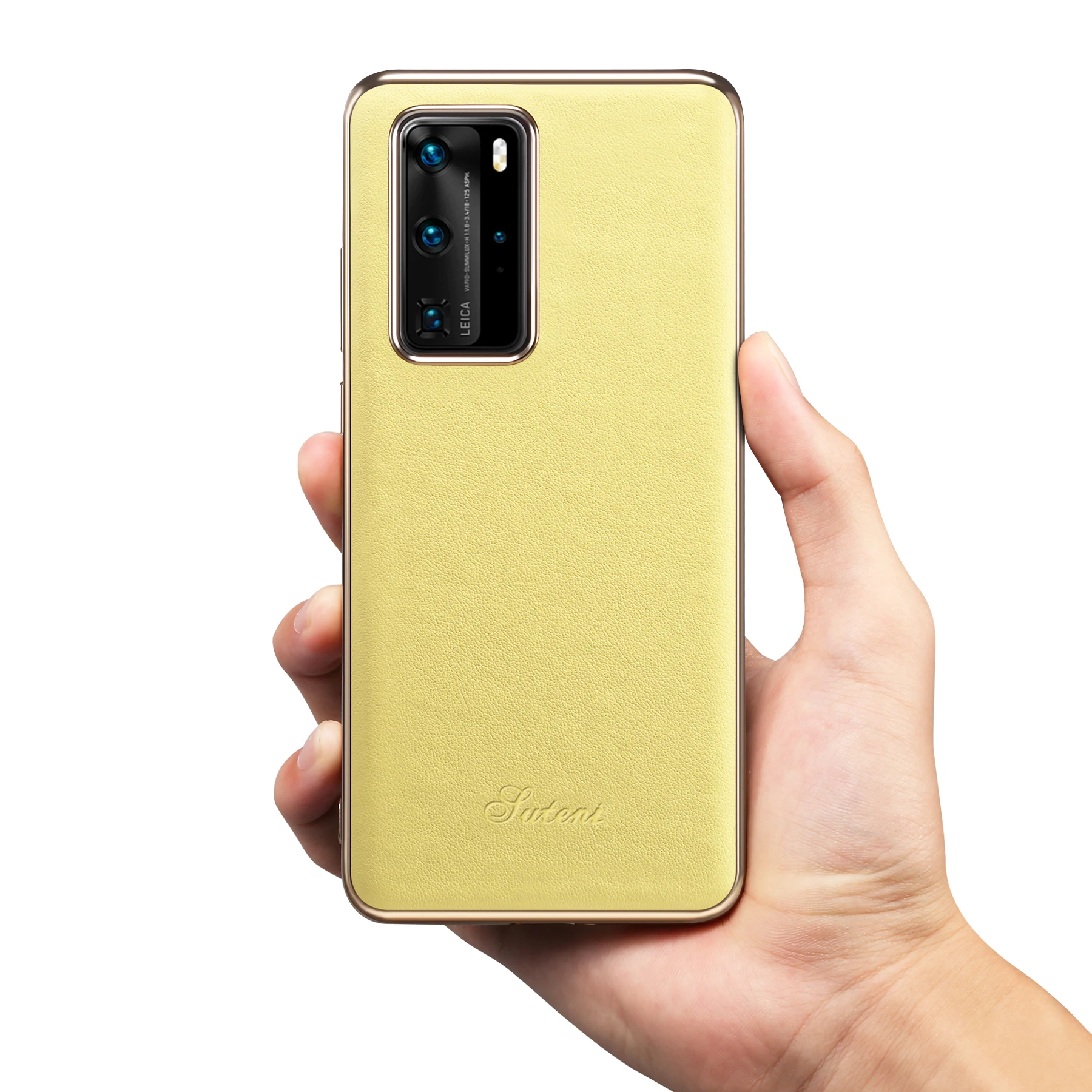 

Soft Silicone Genuine Leather Protection Phone Case For Huawei P40 Mate 40 Pro Luxury Candy Color Shockproof Protective Cover