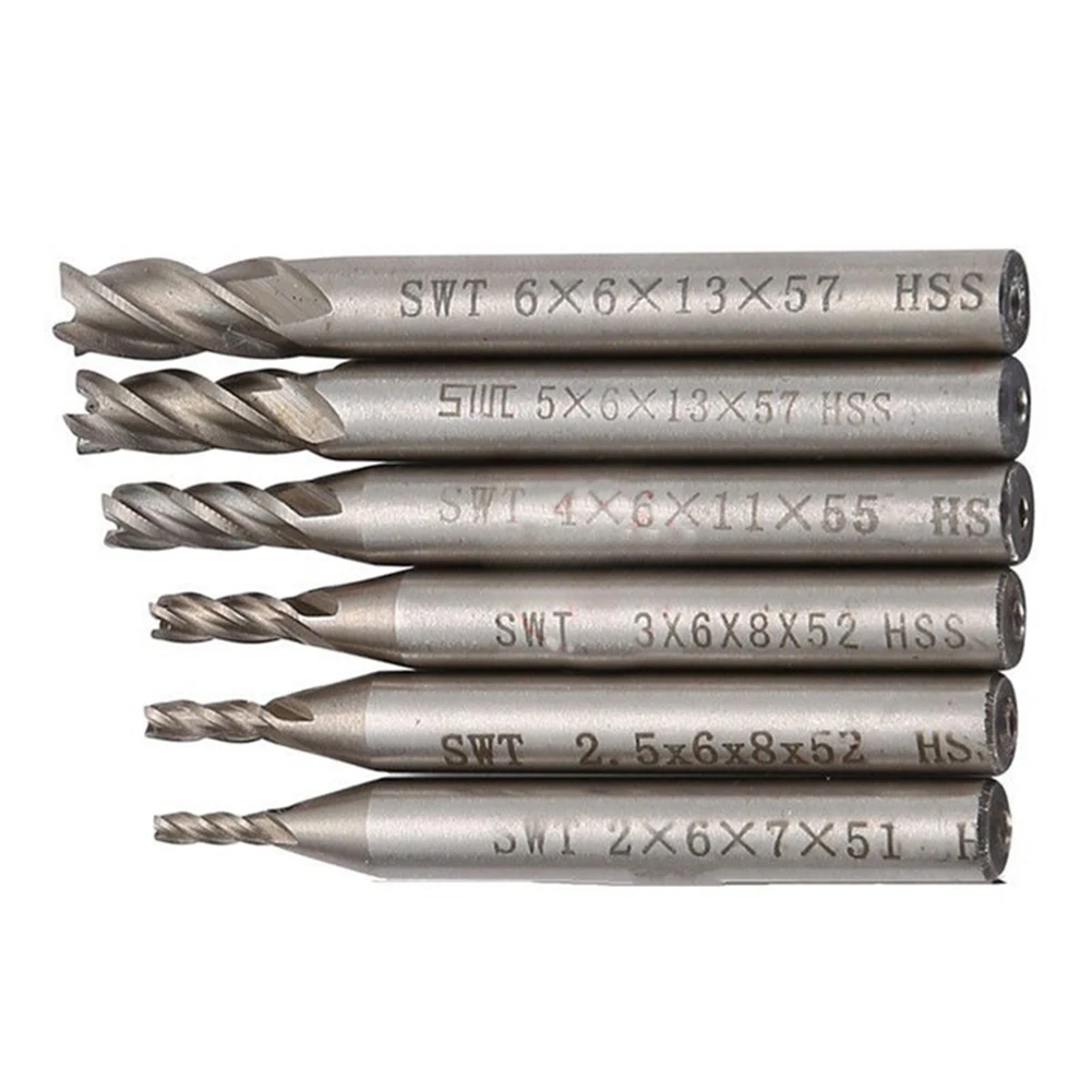 Прямая Концевая фреза хвостовик 4 Флейта концевая инструмент 2 6 мм боковая