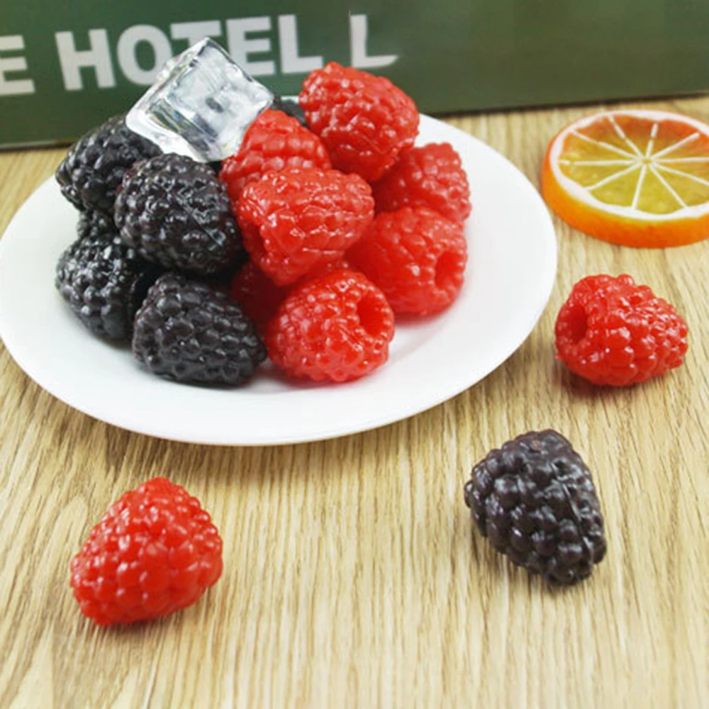 

10pcs Simulation Realistic Raspberry Artificial Fruit Bilberry Cabinet Home Display Decoration Early Education Photography Props