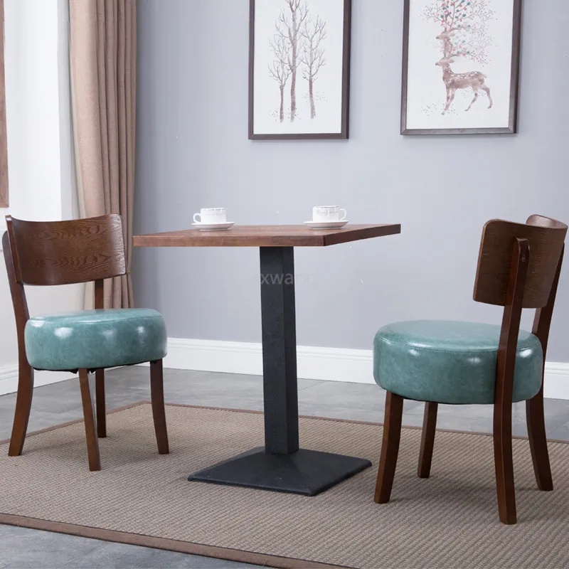 Современный обеденный стул домашний со спинкой простой для ресторана из массива