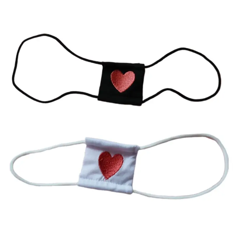 

Women Girl Toyko Anime Cosplay Costume Student Eyeshade Red Heart Embroidered Single Eye Mask Elastic Earloop Blindfold