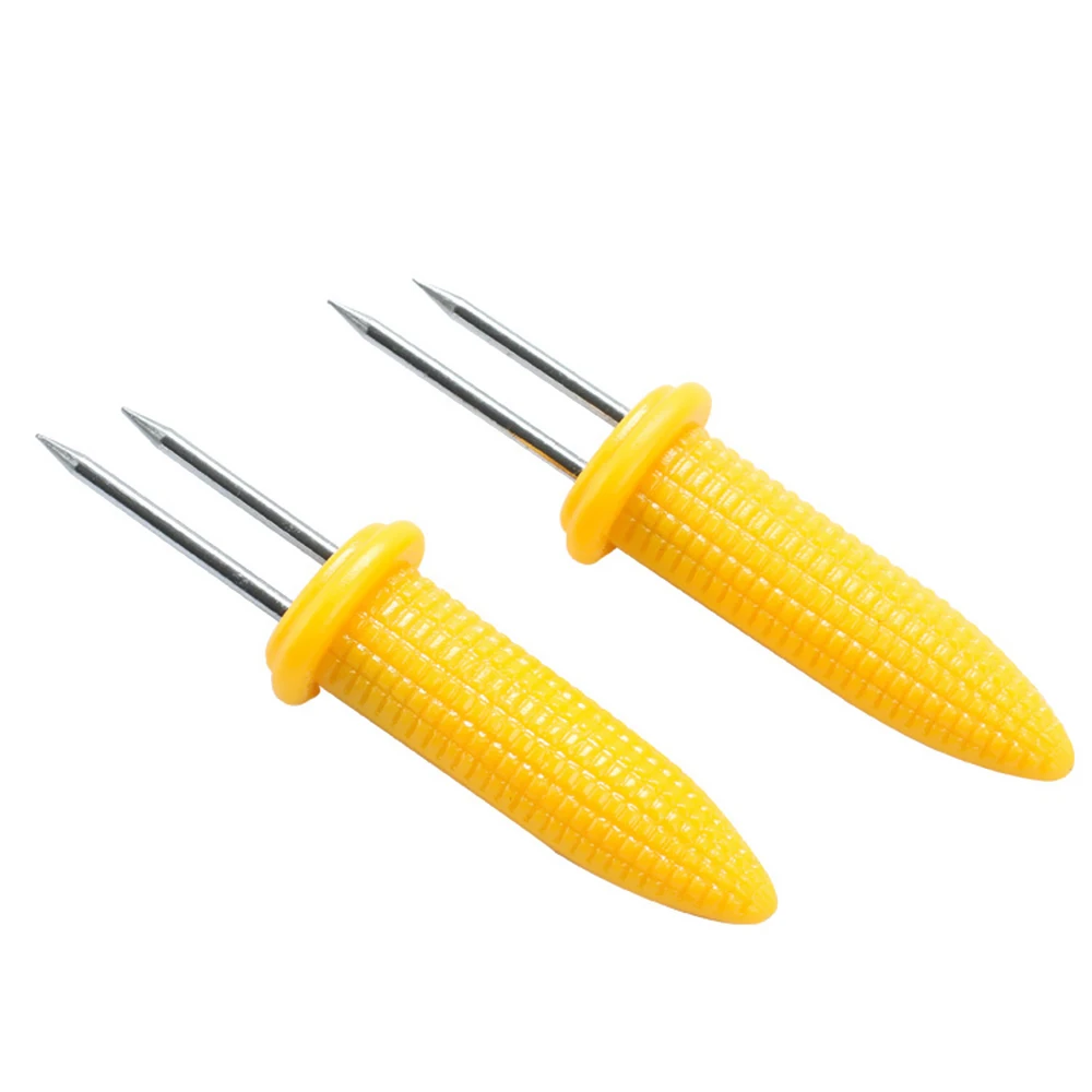

2/5/10pcs Outdoor Barbecue Tools Fruit Fork Small Stainless Steel Corn Needle Creative Barbecue Fork Kitchen Corn Holder