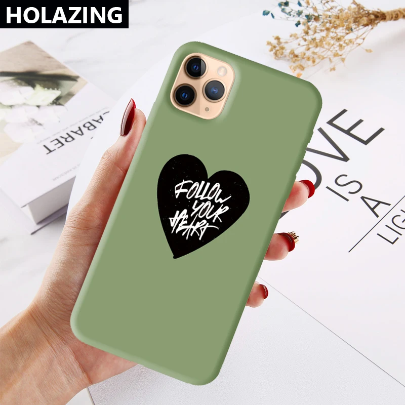 Для iPhone 11 Pro XS Max XR X 8 Plus 7 6S силиконовый чехол следуем за сердцем сладкие яркие