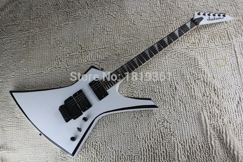 Высокое качество Заводская распродажа Jackson KE2 Келли белая электрогитара, гитара Jackson-1312-21