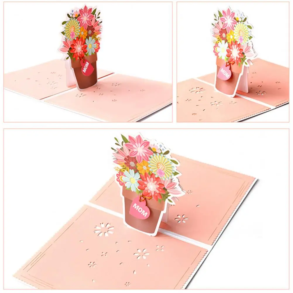 

Greeting Card Foldable Flower Pattern Paper Creative Hidden Design Blessing Card for Mother's Day Blessing Sculpture for Mother