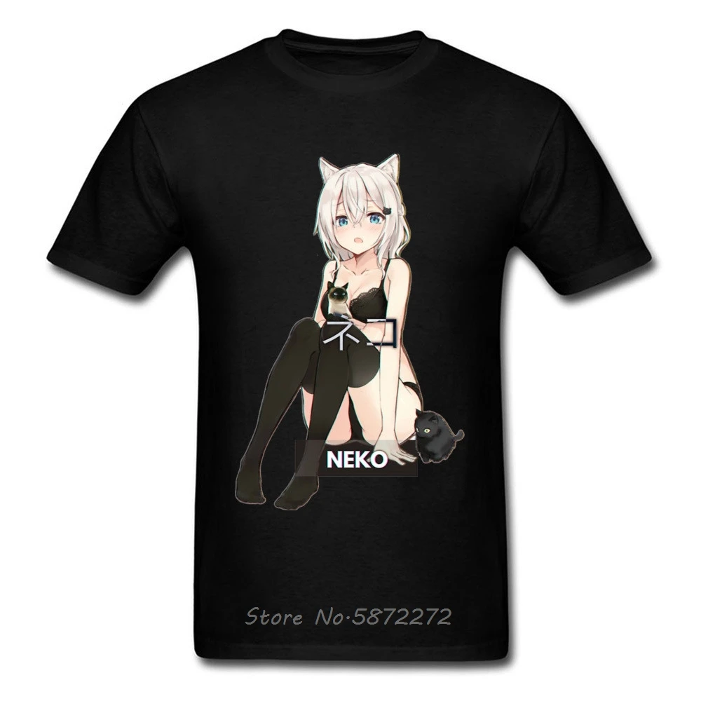 Футболки для девочек Neko Waifu Ahegao мужские футболки с принтом японского комикса и