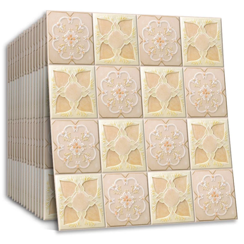 Имитация керамической плитки настенная бумага 3D настенный Декор Цветы