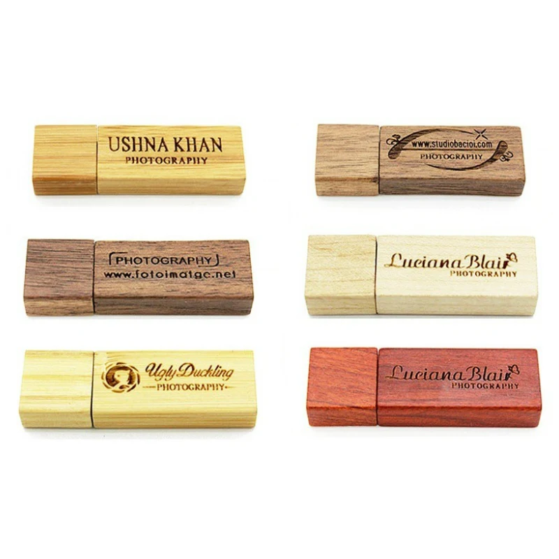 DIY логотип на заказ Деревянный USB + коробка флеш-накопитель 2g 4 ГБ 8 16 32 карта памяти