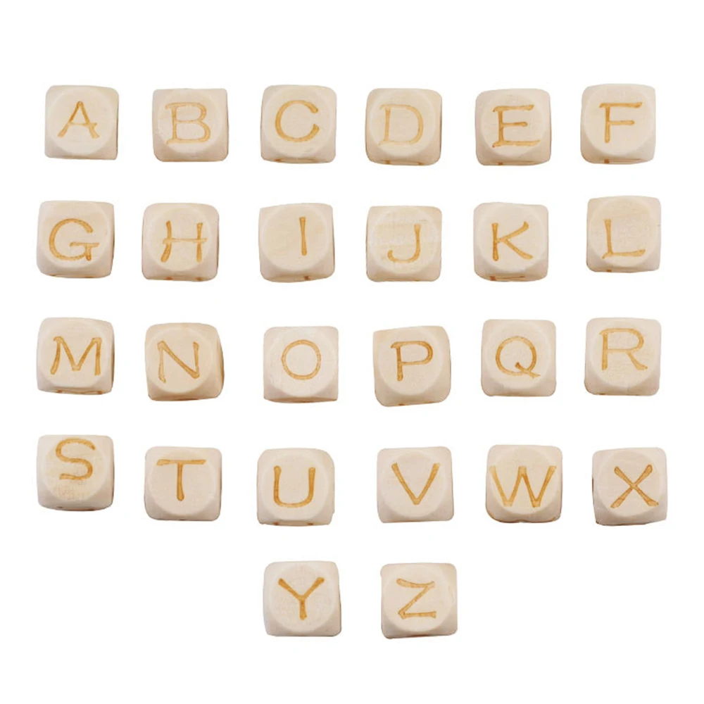 Деревянные Квадратные бусины 26 шт./лот буквы алфавита кубик для ухода за ребенком