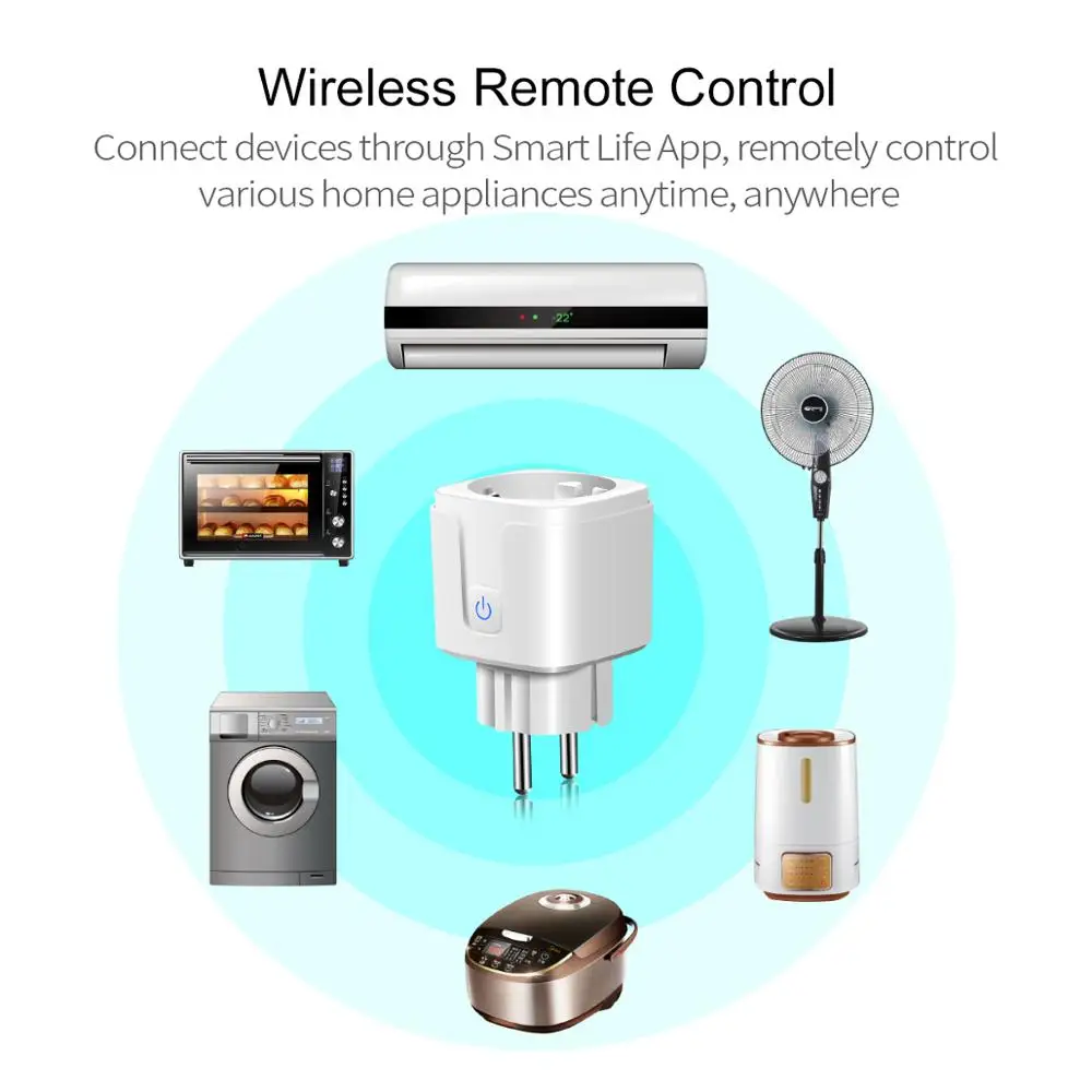 Tuya/ Apple Homekit смарт-розетка и Штепсель по стандарту ЕС 16A Wi-Fi Розетка сети