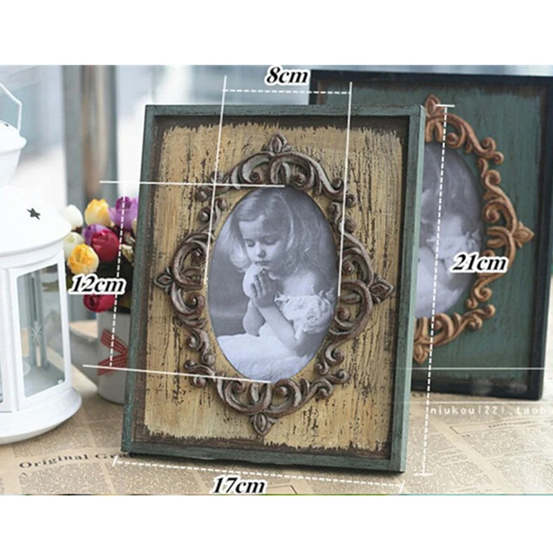 Европейский стиль ретро деревянная фоторамка настольное настенное крепление