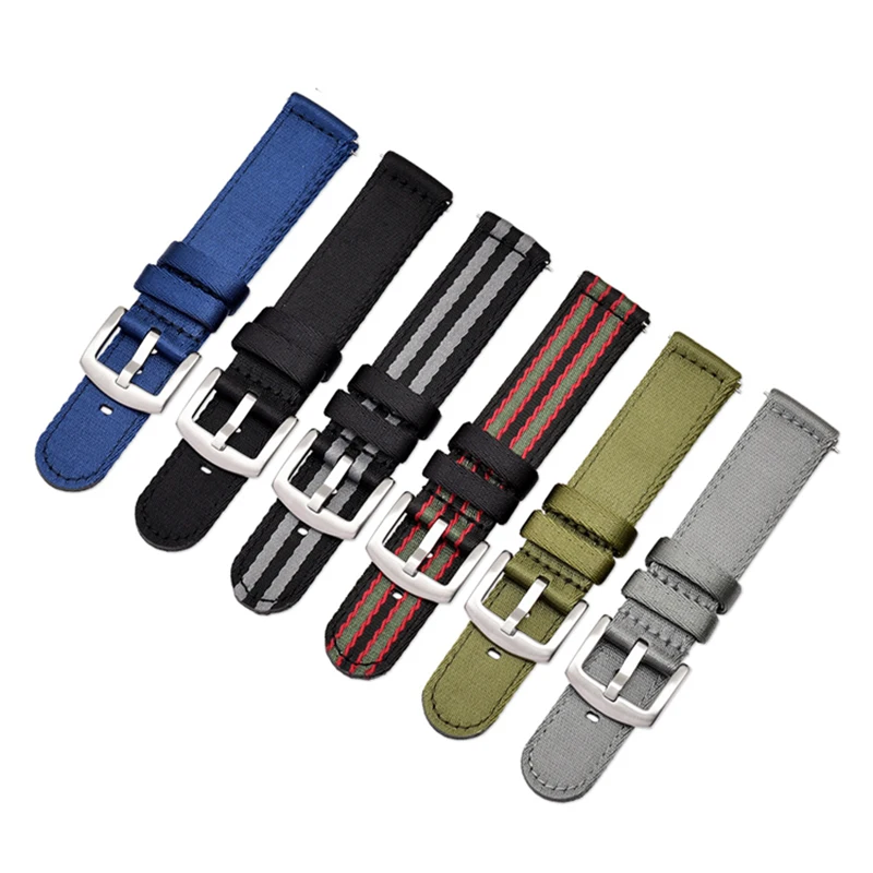 BEAFIRY Quick Release Strap Seatbelt Nylon Watch Band 18mm 20mm 22mm 24mm Lightweight Breathable Watch Straps Different Colors