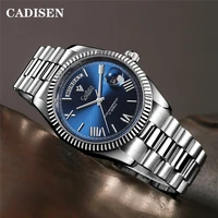 2021 new cadisen mens automatic mechanical wristwatch mayota 8285 business waterproof sapphire stainless steel watches for men