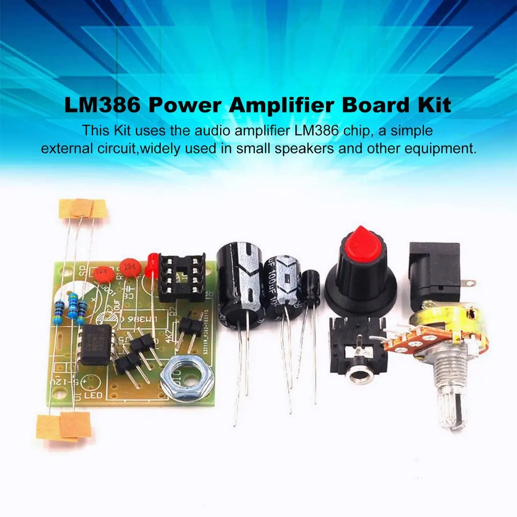 LM386 Super Mini 3V-12V Мощность Плата усилителя костюм комплект электронный DIY Kit аудио