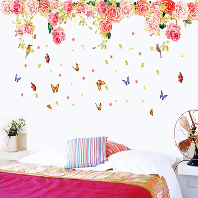 Романтические розы цветы цветущие наклейки на стену домашняя комната