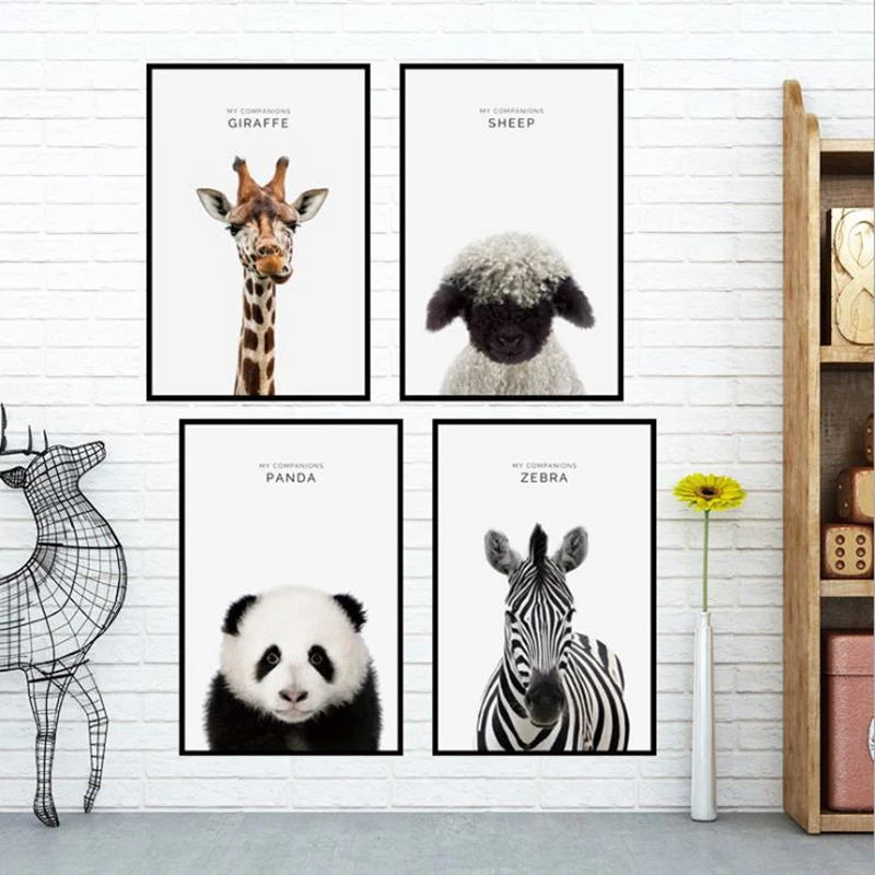 DIY Животные узоры в виде Овцы партнеров жирафа фоторамка с изображением панды