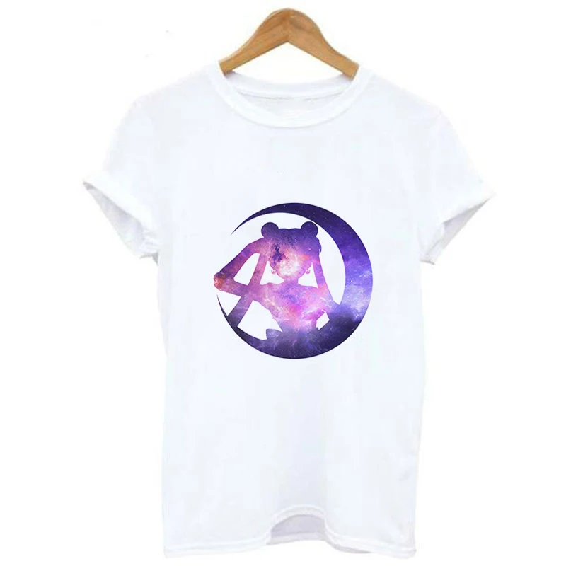 Harajuku Sailor Moon T Shirt New Fashion Pattern Streetwear Tops Loose Short Sleeve Women Tshirt Kawaii Print Couple Clothes