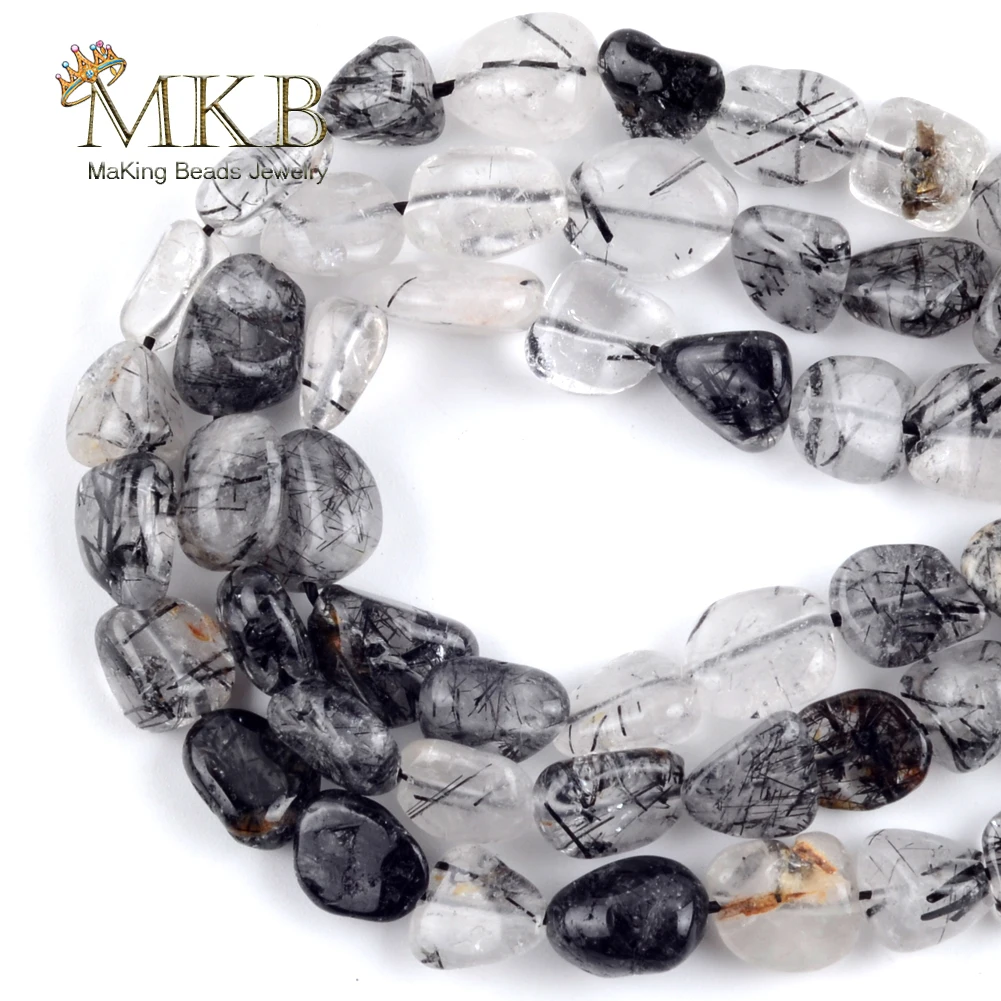 Кварцевые бусины из черного рутилированного камня 8-10 мм | Украшения и аксессуары