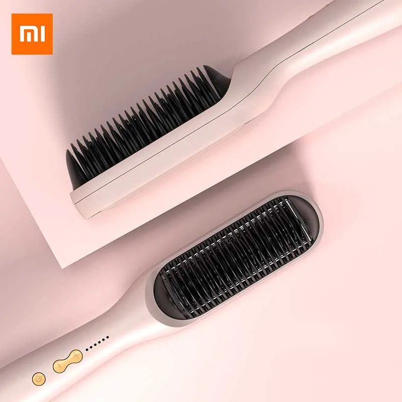 

Youpin New Hair Straightener Curler Brush Ceramic Electric Straighten Beard Brush Fast Heating Curler Straightener Comb Styler