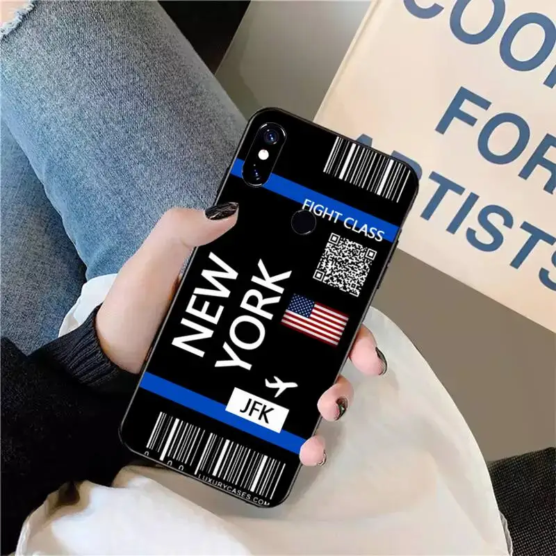 

FIRST CLASS PLANE TICKET art Phone Case For Xiaomi Redmi note 7 8 9 t max3 s 10 pro lite coque funda shell cover