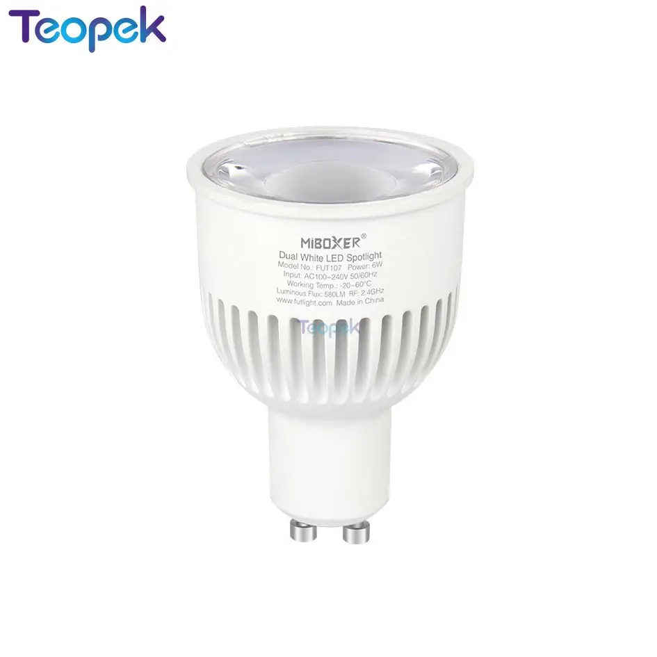 MiBoxer 2 4G GU10 6W CCT двойной белый (холодный + теплый белый) светодиодный светильник AC85