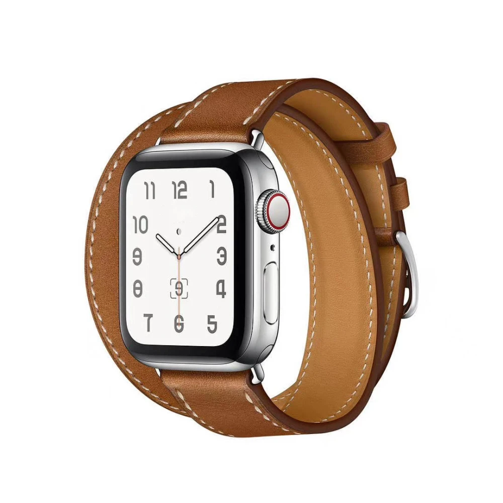 Роскошный ремешок с двумя петлями для Apple Watch 38 мм 40 из натуральной кожи iWatch