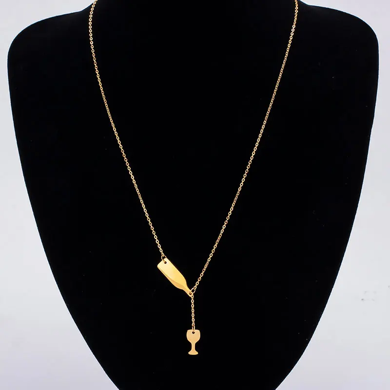 WAWFROK 2017 модное женское колье кулон из нержавеющей стали ожерелье с пивом