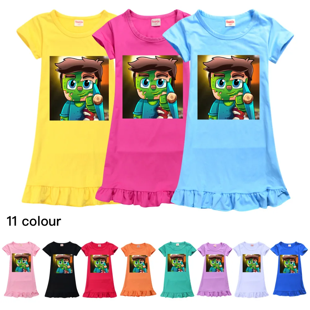 Ice silk Nightdress Little Teen Girl Pajamas Dresses Children lovely Cartoon Summer Nightgown Home Clothes Kids Sleepwear | Тематическая