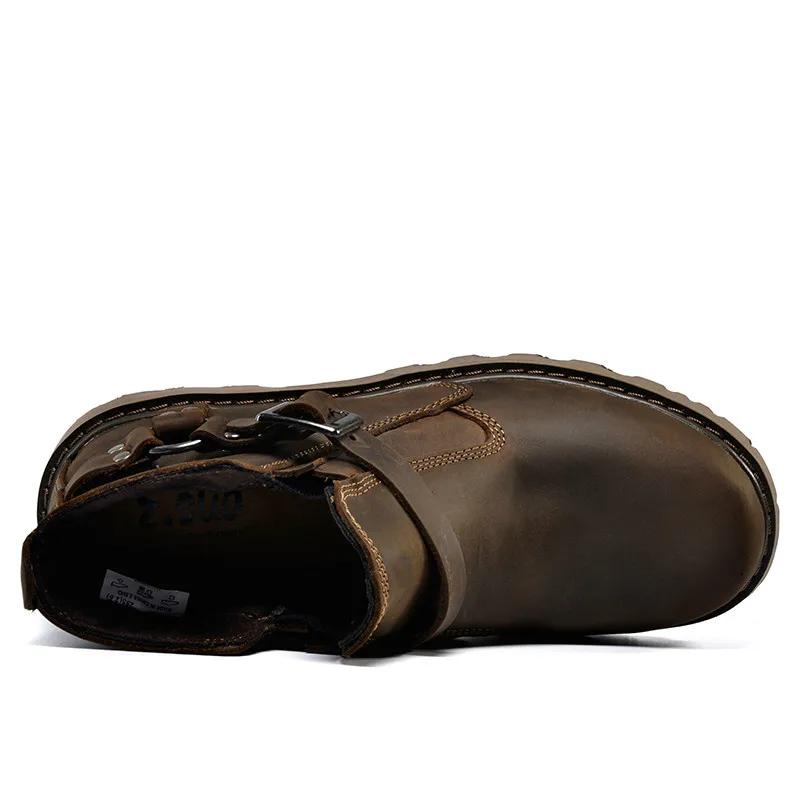 Прямая поставка модные мужские ботинки из натуральной кожи сезон весна теплые