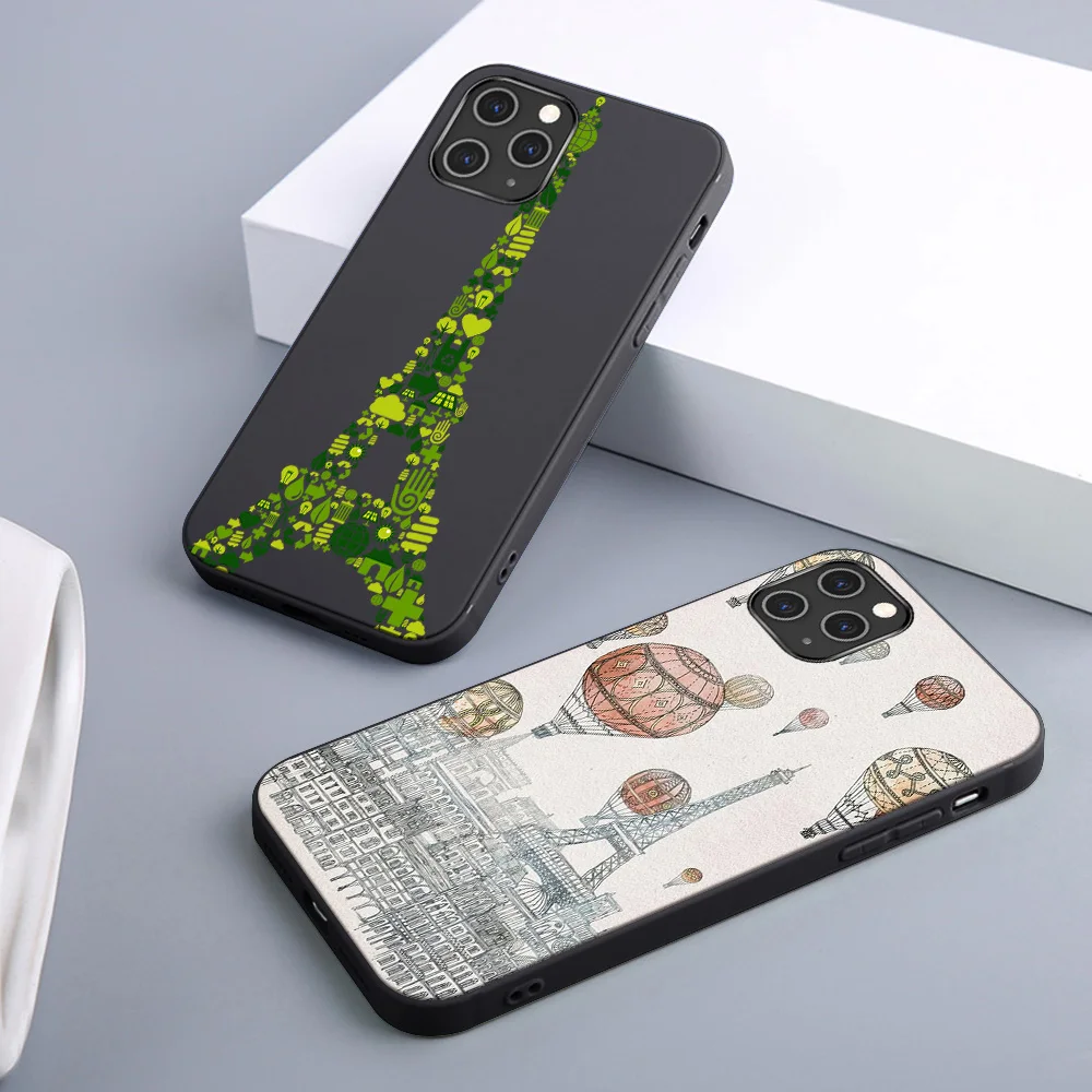 

Tower soft silicone protective case for iPhone 11 7 8 Plus XR X XS Max 6 6s for iPhone 12 11 Pro SE 2020 black case Funda Coque