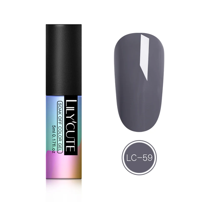 LC-59 LILYCUTE гель для нейл-арта 5 мл чистый цвет ногтей УФ светодиодный Гель-лак для Ногтей Стойкий Макарон замачиваемый лак Гель-лак для нейл-арта DIY - Цвет: LC-59