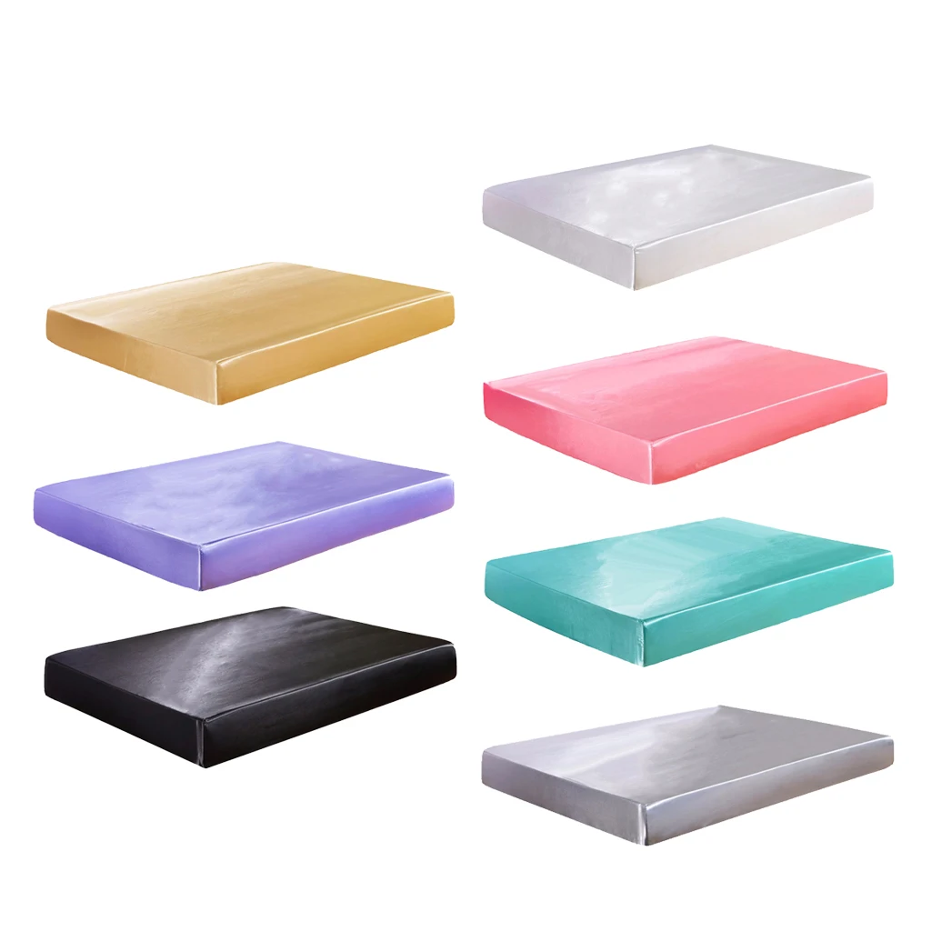 Гладкие мягкие атласные шелковые простыни для кровати двухслойные королевского