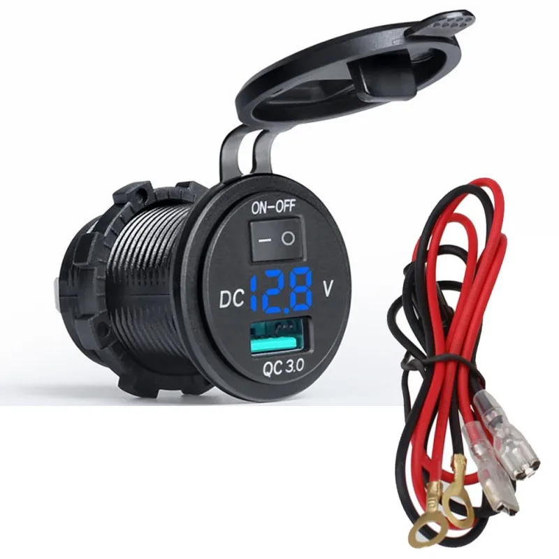 QC3.0 быстрое зарядное устройство с двумя портами USB 12V 24V разветвитель