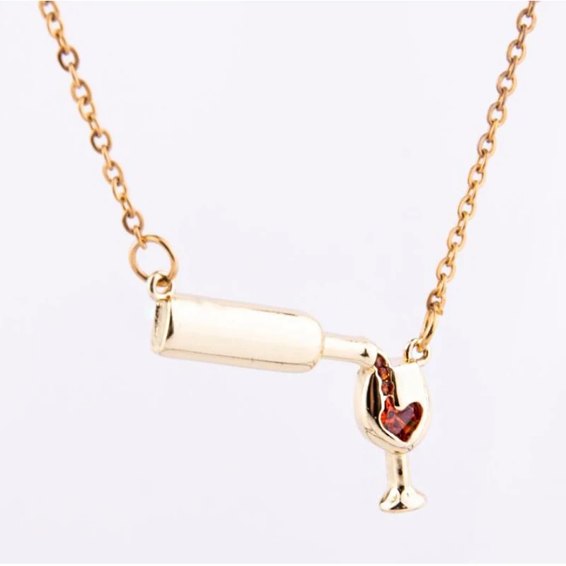 Креативное простое ожерелье с подвеской в виде бокала вина для женщин подвеска