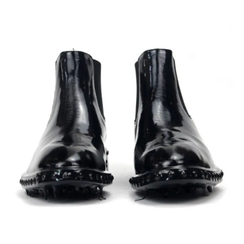 Ботинки Челси мужские с заклепками дизайнерские брендовые ботинки острым носком