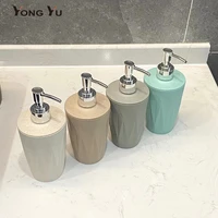 370ml wheat straw liquid soap dispensers bathroom emulsion dispensing bottle presser soap dispensers