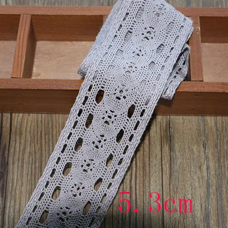 1 yard 5.3cm 1 ярд хлопчатобумажной кружевной ткани DIY Хлопок Вязание крючком кружевной пояс плетение декоративной ткани Материал: хлопок - Цвет: 1 yard 5.3cm