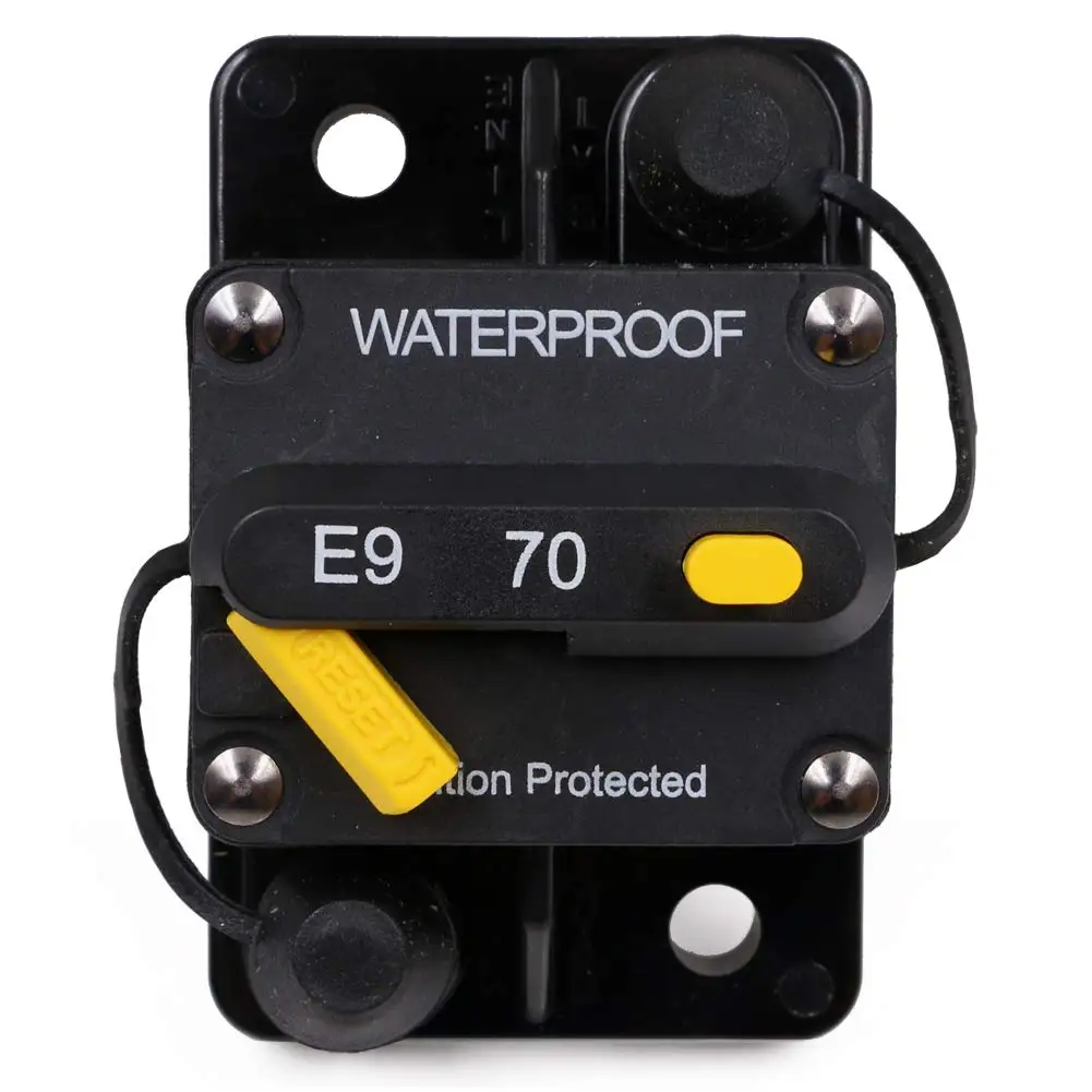 

70A Waterproof Circuit Breaker Fuse Holder with Manual Reset Toggle Switch DC 12V- 72V