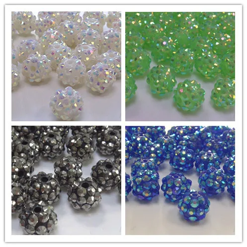 

loose bracelet+Free Shipping+Gift.10*12 mm White Green mixed 4 Color loose DIY Resin crystal Beads fit Basketball Wives. xf32