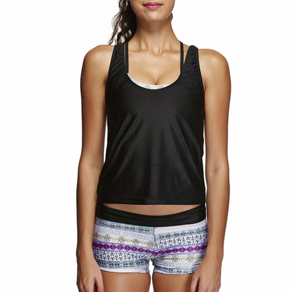 2019 бикини из двух частей шорты Танкини женский купальник с цветочным принтом