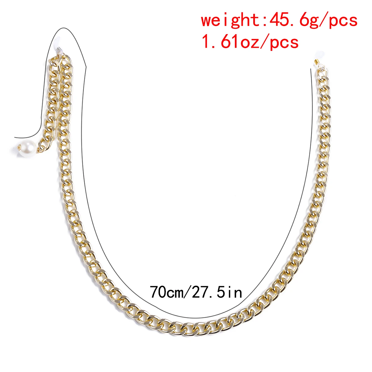 

Classic Gothic Glasses Chain Holder Sunglasses Cords Casual Eyewear Boho Punk Pearls Thick Necklaces for Women Men Cool Jewelry